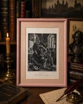Antique 1880S Shakespeare Othello Desdemona Wood Engraving Cassell 9X12. Fixed Price $44.99.