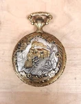 Armitron Quartz Full Hunter Train Pocket Watch Gold Silver Motif Analog. Fixed Price $42.73.
