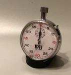 Eai Lever 13 Jewels Stopwatch- Works; Has Cracked Plastic Crystal. Fixed Price $22.00.