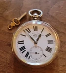 Antique English Reliable Key Wind Fusee Pocket Watch Sterling Silver Case. Fixed Price $300.00.