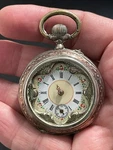 Antique German Swiss Pocket Watch Remontoir Cylindre 6 Rubies 800-GRADE Silver. Fixed Price $150.00.