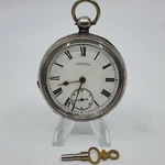 1895 Waltham Am.w.co 18S Sterling Silver 119 Key Wind Pocket Watch Runs Great. Fixed Price $308.95.