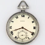 Agassiz Platinum Enamel Open Face Of 21J 8ADJ High Grade Pocket Watch 44MM. Fixed Price $3995.00.
