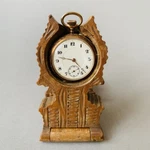 Vintage 1900S Antique Primitive Folk Art Wood Pocket Watch Folding Stand Display. Fixed Price $77.91.