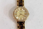 Fossil Virginia Women Watch Gold Tone Tortoise Band Embellish Trim Face ES3314. Fixed Price $30.00.