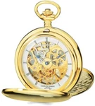 Charles Hubert Ip-plated Stainless Steel Skeleton Dial Pocket Watch XWA4343. Fixed Price $468.95.