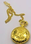 U.s. American Eagle Gold Tone Pocket Watch W/ Fob Japan Movement. Fixed Price $19.99.