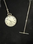 Antique Longines Pocket Watch W/ Chain Swiss Sub Seconds Engraved 1904-1929. Fixed Price $299.99.
