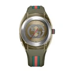 Gucci Sync YA137106 Men's Quartz Watch Green Dial 46MM Khaki Strap. Fixed Price $370.93.