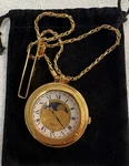 Vintage Seiko Men Pocket Quartz Watch, Unique Design, Date, Golden Chain, Clip. Fixed Price $134.00.