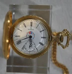Modern Swiss Movement Rodania 17J Pocket Watch, Gold Tone W/ Chain, Closed Face. Fixed Price $149.00.