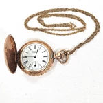 Antique American Waltham Pocket Watch Gold Filled C.w.c.co Case Works! Engraved. Fixed Price $500.00.