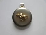 Jules Jurgensen Horseracing Gold Tone Quartz Pocket Watch W/ Date, Needs Battery. Fixed Price $24.00.