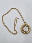 Vtg Lucerne Ladies Womens Pocket Watch Pendant Gold Tone Red Burgundy Swiss Made. Fixed Price $59.99.