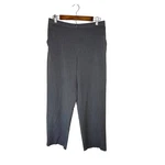 Briggs New York Pants Women's 12 Pull On Gray Elastic Waist Slash Pocket Flat Fr. Fixed Price $16.00.