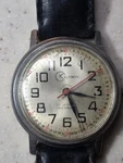 Kaltron 17 Jewels Incabloc Watch 1970S Untested Missing Crown Red Sec. Hand. Fixed Price $65.00.