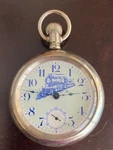 Vintage 58MM New Era Pocket Watch,silverode Case, Running Fast. Fixed Price $225.00.