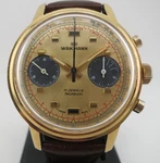 Vintage Wakmann Gold-tone Swiss Made Mechanical Chronograph Watch 1376. Fixed Price $1050.00.