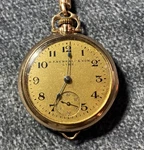 Fahy Montauk Pocket Watch W. F. Newhall & Sons 12K 10 Gold Filled With Chain. Fixed Price $140.00.