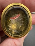 Victorian Glass Intaglio Seal Watch Fob C1850 Classical Head Gilt 15.6G Antique. Fixed Price $192.86.