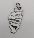 Illinois Sterling Silver State White Enamel Charm Chicago Peoria Springfield. Fixed Price $9.99.