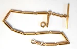 Victorian 14K Yellow Gold Pocket Watch Chain Top Bar 2ND Short Fob 12" 33G. Fixed Price $5499.99.