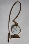 Vtg Jules Jurgensen Open Face Mechanical Pocket Watch W/ Fob & Knife, 17J, 12S. Fixed Price $119.00.