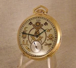 103 Years Elgin 10K Gold Filled Open Face Masonic Dial Great Pocket Watch. Fixed Price $425.00.