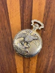Milan Pocket Watch Gold Tone Silver Dial Quartz Eagle 47MM New Battery. Fixed Price $15.29.
