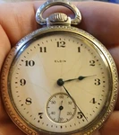 Elgin Silver Mechanical Pocket Watch 7J "running" Vintage.. Fixed Price $150.00.