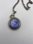 Relic Blue Faced Pocket Watch And Chain Working New Battery 35MM. Fixed Price $19.99.