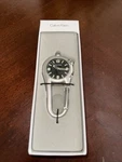 Calvin Klein Pocket Watch Key Chain Glowing Numbers/ Flash Light Working. Fixed Price $25.99.