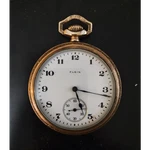 1917 Elgin 15 Jewels Mechanical Open Face 10K Yellow Gold Filled Pocket Watch. Fixed Price $150.00.