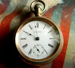 1900 Waltham 18S.7J. Watch Co. Pocket Nickel Swing Out Case.. Fixed Price $169.00.