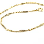 Antique Gold Filled Pocket Watch Chain Zig Zag Bar Link Ridged Texture 13. Fixed Price $131.10.