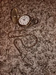 Geneva Pocket Watch Quartz Silver Color Train Design With Chain. Fixed Price $50.00.