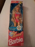 Vtg 1993 Sun Barbie Blonde Pink Swim Suit-jewels -#10953 New Box. Fixed Price $12.99.