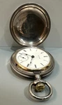 Illinois Size Sterling Silver Hunter Case Pocket Watch Circa 1888,. Fixed Price $275.00.