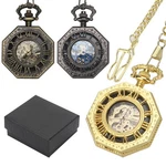 Antique Mechanical Pocket Watch For Men Octagon Skeleton Dial Luxury Classic. Fixed Price $17.56.