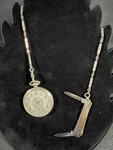 Antique Hamilton Pocket Watch W/ Chain & Knife Fob Art Deco Sub Seconds Working. Fixed Price $449.99.