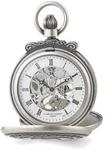 Charles Hubert Antiqued Chrome Finish Skeleton Pocket Watch XWA3349. Fixed Price $248.95.