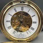 Croton 17 Jewels Gold Tone Skeleton Pocket Watch. 45MM Case. Functional.. Fixed Price $125.99.