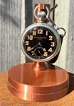 Carley & Clemence Antique Swiss Made Military Pocket Watch + Albert Stand. Fixed Price $191.73.