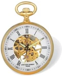 Charles Hubert Gold-finish Open Face White Skeleton Pocket Watch. Fixed Price $154.95.