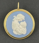Vtg Wedgwood England Gold Filled Brooch Or Pendant Mother Child 1/4". Fixed Price $35.00.