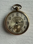 Antique Running 1923 Elgin Floral Art Deco 14K Gold Fill Mechanical Pocket Watch. Fixed Price $380.00.