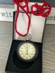 Marathon Stopwatch Swiss Made 1/5 Sec 60 Min Register Glow Dark Dial ST194009. Fixed Price $175.00.