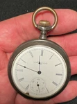 Running Elgin Pocket Watch, #8124530, 211, 1900, 16S, 7J, Fahys Sterling Case. Fixed Price $135.00.