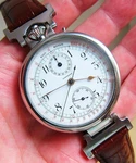 Longines 1900 Chronograph Swiss Pocket Converted To Marriage Wristwatch. Fixed Price $1999.00.