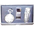 New Grandpa Silver Gold Toned Pocket Watch Money Clip Knife Gift Set. Fixed Price $19.99.